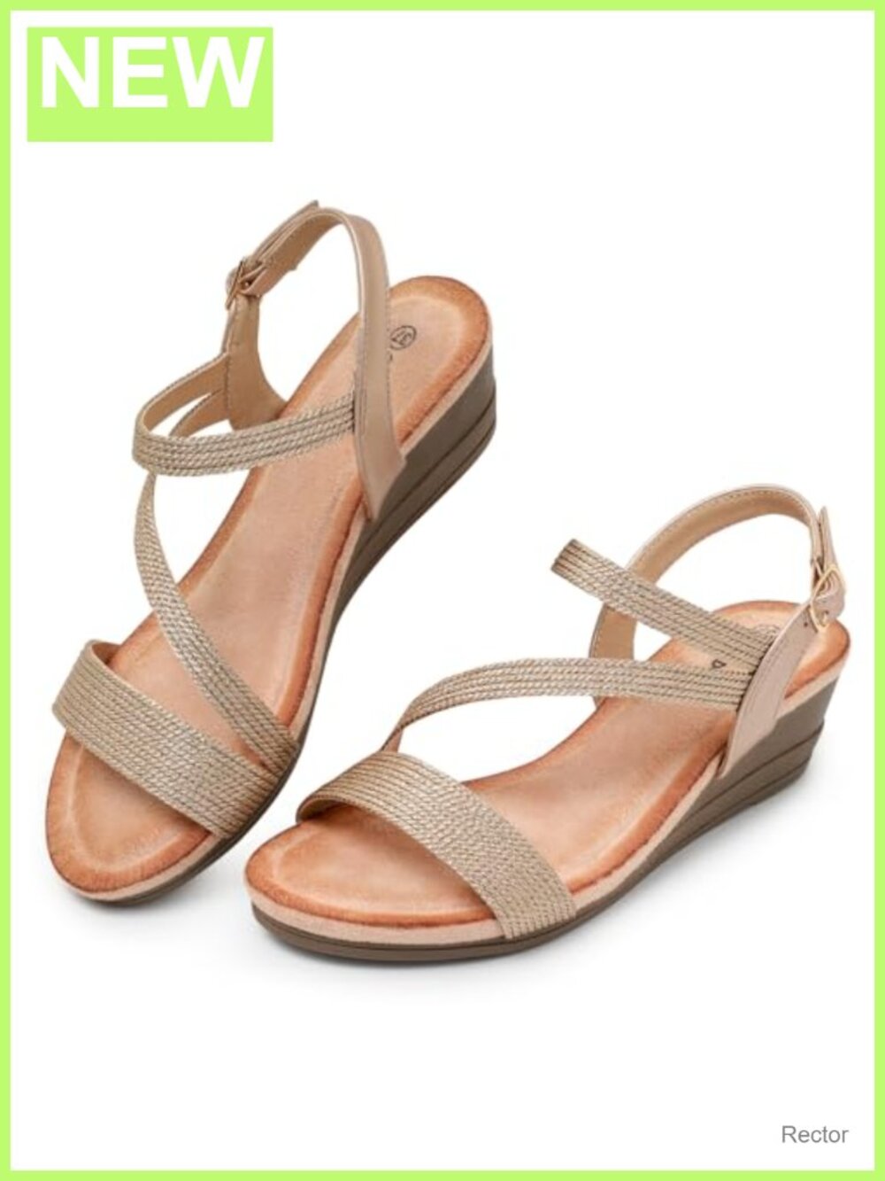 Wedge Sandals for Women Dressy Strappy Low Wedge Open Toe Ankle Strap